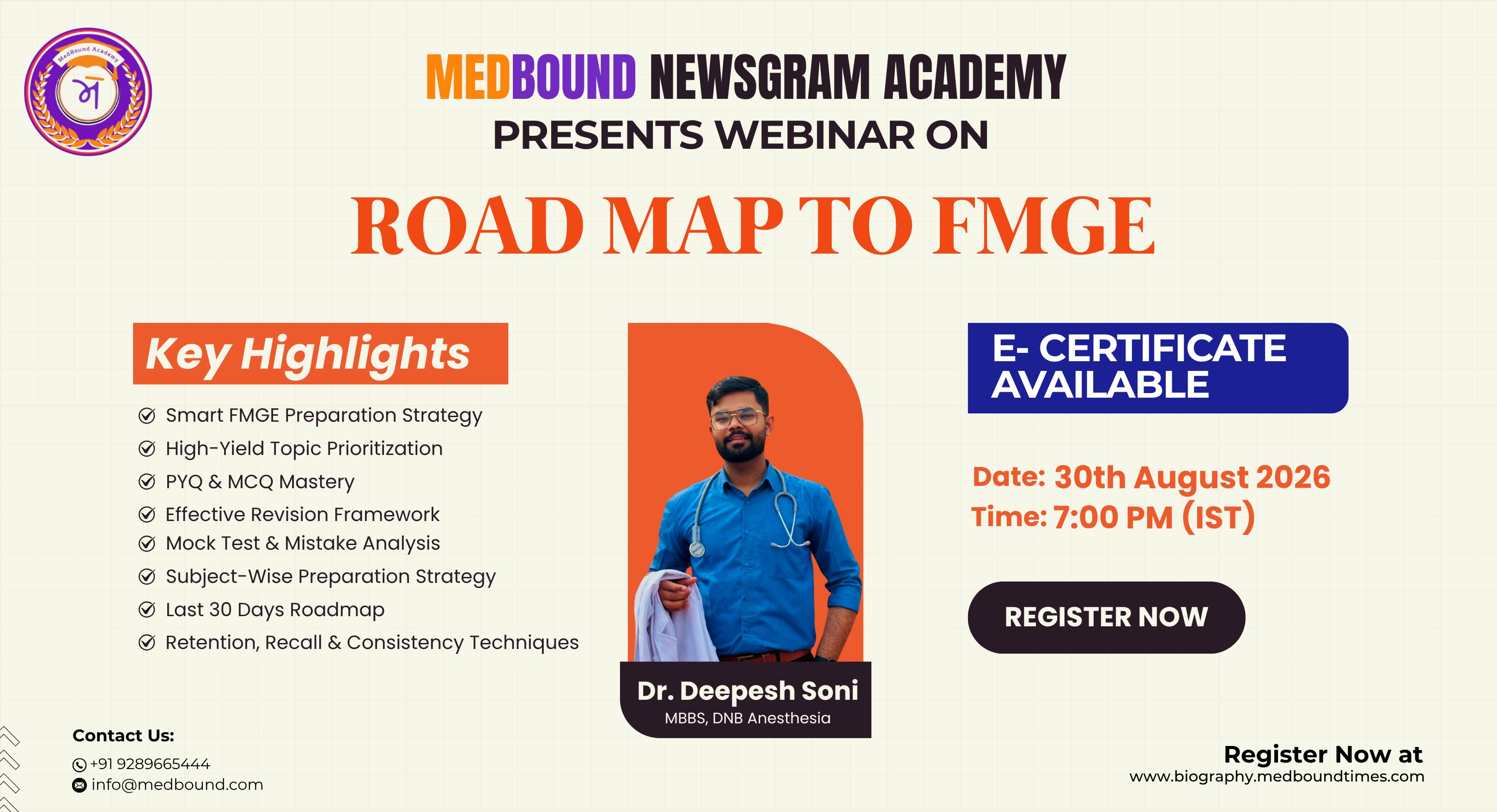 Road Map to FMGE - Dr. Deepesh Soni, DNB Anesthesia